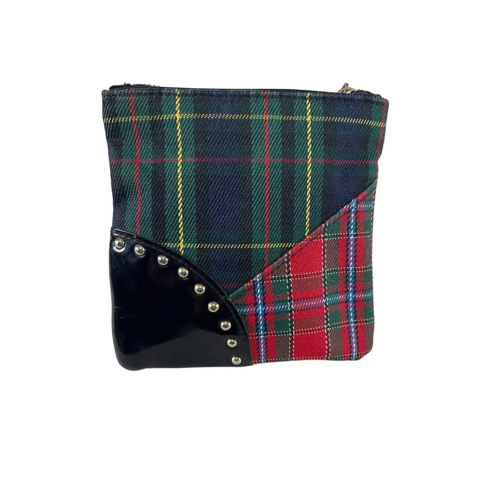 Vintage MAC Cosmetics Tartan Makeup Pouch Plaid Zipper Bag